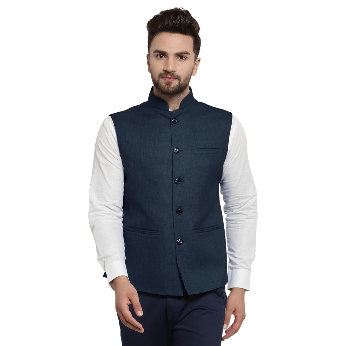 Men's Traditional Jute Solid Nehru Jacket/Waistcoat | Modi Jacket for All Occasion - Diwali, Holi, Eid, Wedding, Party, Office Wear - 10 Colors-picture-44