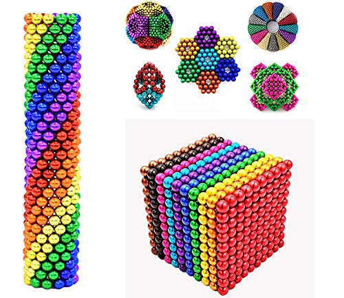 SENBAO Magnet Balls Tactile Gadget Coolest Gift Perfect Stress Relief with Endless Shapes Brainpower Development (Ten Colors-3MM-1000PCS)