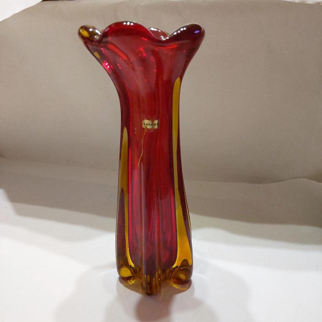 カメイガラス　ガラス製　花瓶　アンティーク Yahoo!オークション - 美品 カメイガラス 花瓶 花器 花入 高さ約