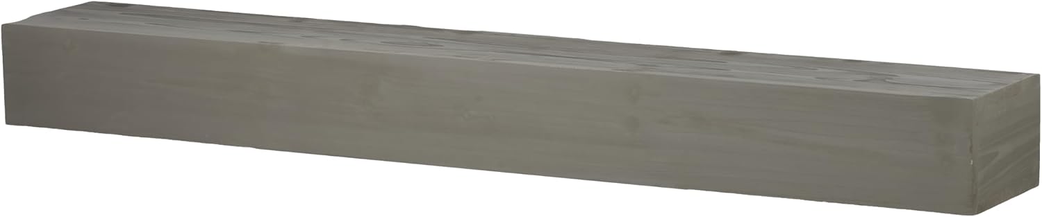 72'' Fir Wood Wall-Mounted Fireplace Mantel Shelf – Extra-Long Floating Mantel with Invisible Bracket,9" Thick, 90LBS Capacity,for Fireplace Mantle & Home Decor (Living Room, Kitchen) (Grey)