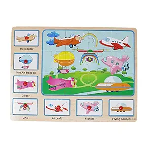 Tootpado Air Vehicle Jigsaw Puzzle Board for Kids Learning Educational Boards Wooden Toys -(1TNG601)