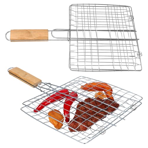 PRETYZOOM Edelstahl Grillzubehör Bbq Fisch Clip Grillnetz Halter 15 Zoll Grillkorb Für Outdoor Grillen Camping Party