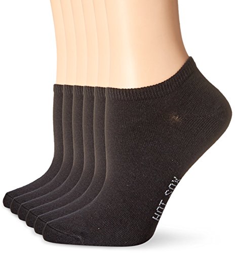 Hot Sox Women's 6 Pack Originals Classics Low Cut Socks, Black, Shoe Size: 4-10