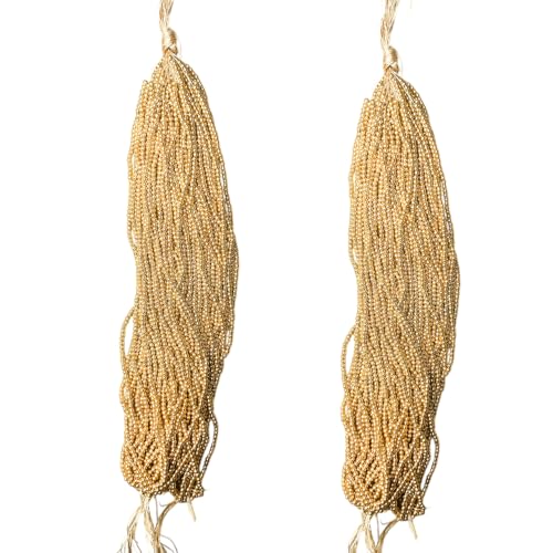 Image of (2mm, Pack of 2 Bunch) Aari Gold Bunch Beads for Embroidery Work, Jewellery Making, Arts and Crafts Kids DIY Making (2, 2mm)