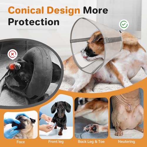 Image of Breathable Mesh Dog Cone Collar for Surgery, Soft Elizabethan Recovery Alternative to Stop Licking,Pet Neck Collar for Large Medium Small Breeds, XS
