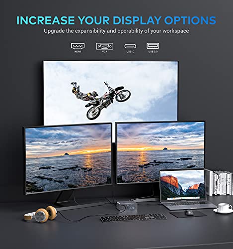 Docking Station,Utechsmart 19 In 1 Quadruple Display Laptop Usb C Docking Station,Usb C Hub Dock 3 Hdmi Adapter For Macbook&Windows (3 Hdmi,Vga,Pd 3.0,Ethernet,Sd/Tf Card Reader,Audio,6 Usb Ports) #TOP1