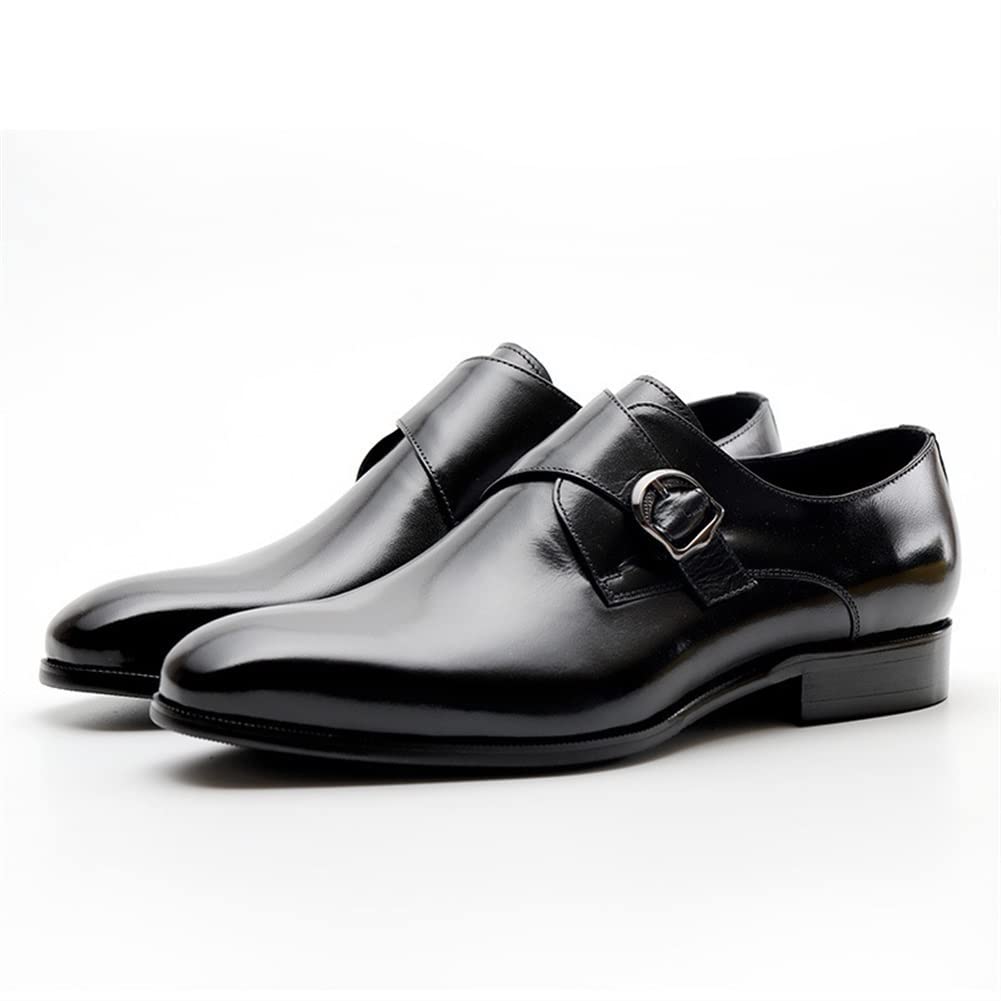 HOOENG Vestito Oxford for Gli Uomini Slip on Monk Strap Bout Toe Bout Bouthide Block Tacco Antiscivolo Funzionamento Repellente