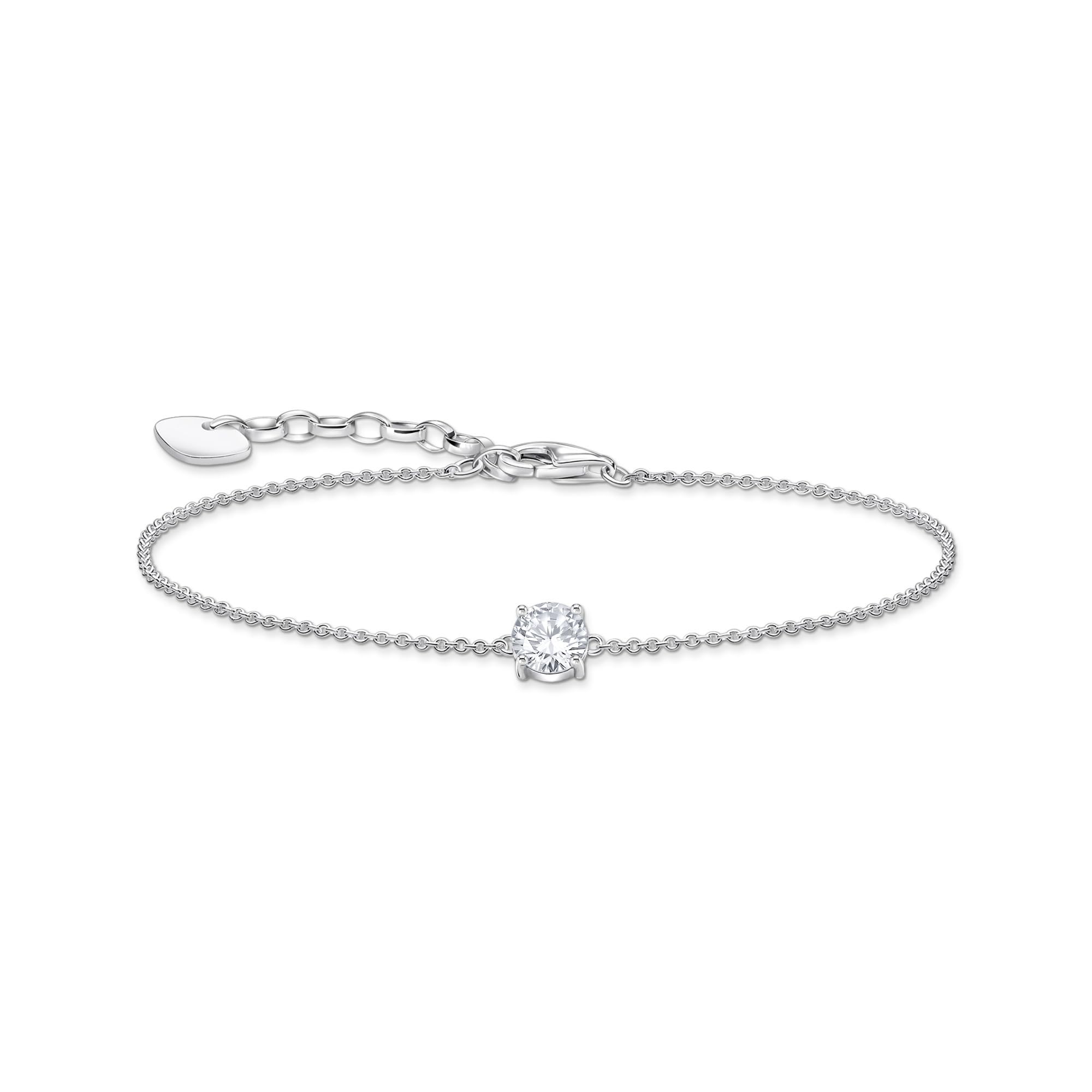 Thomas Sabo Women's Silver/White Classic Cz Bracelet 0.6 X 0.6Cm, 16-19Cm