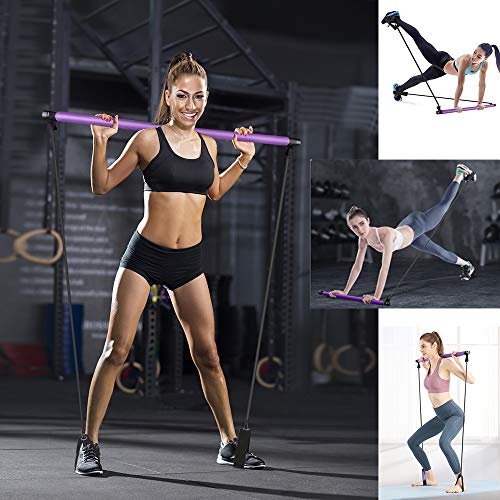 ZS-Juyi Faixa de Resistência para Exercícios Yoga Pilates Bar Kit Portátil Pilates Stick Muscle Toni