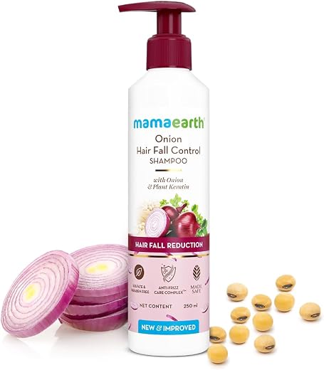 Mamaearth Onion Shampoo for Hair Growth and Hair Fall Control with Onion and Plant Keratin | Reduces Hair Fall | Strengthe...