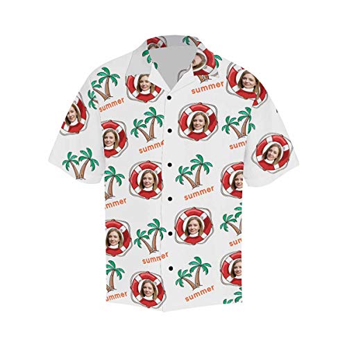 Custom Girlfriend Face Hawaiian Shirt Photo Personalized Tee for Boyfriend Husband Or Father3