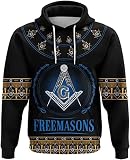 3D Hoodies for Hommes Franc-Maçonnerie AG Hoodies Pull Maçonnique Ethnique Porter Pull Sweat À Manches Longues Veste (Color : Hoodie, Size : S)
