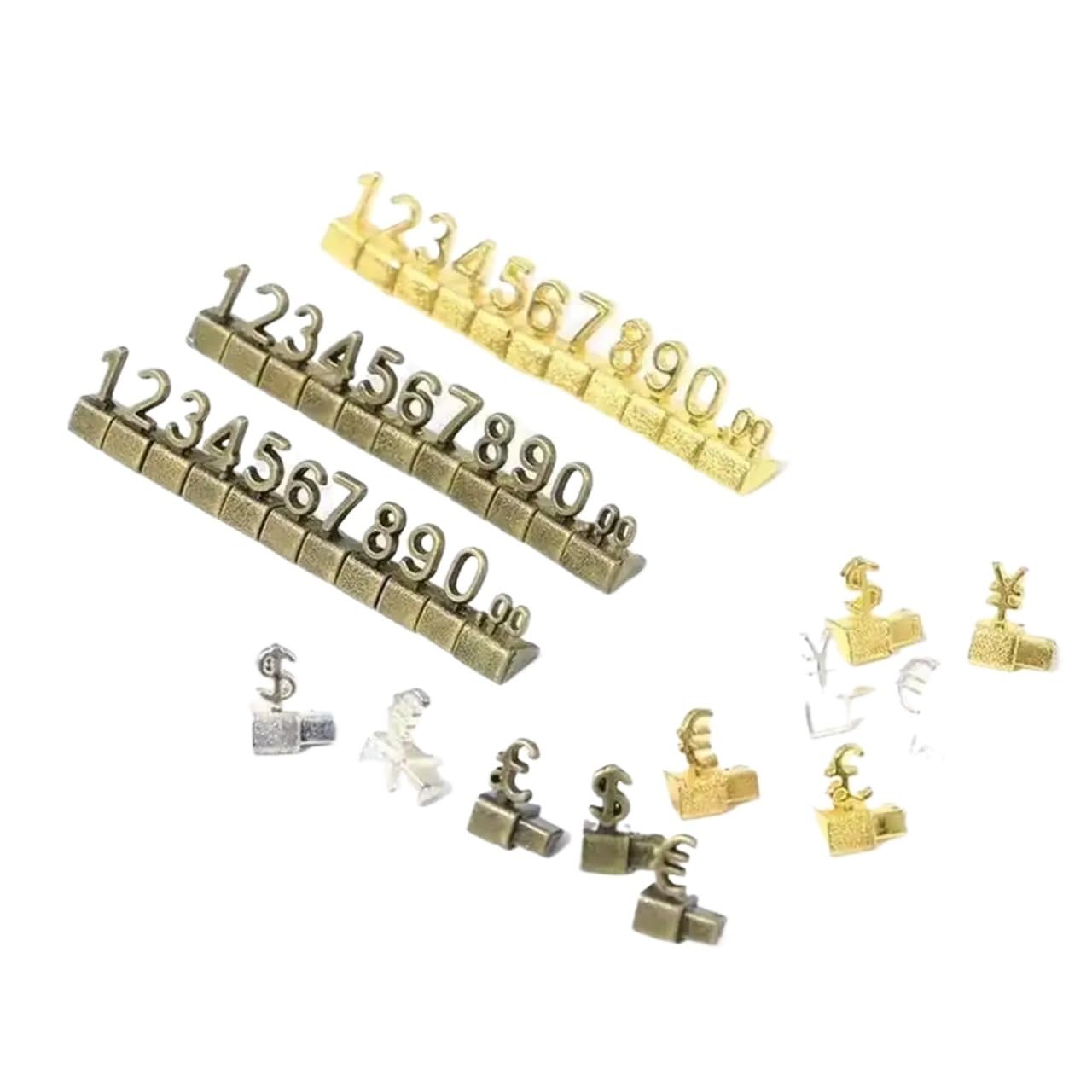 3D-Metall-Preisschild, Würfel für Schmuck, Uhr, Euro-Dollar-Schild