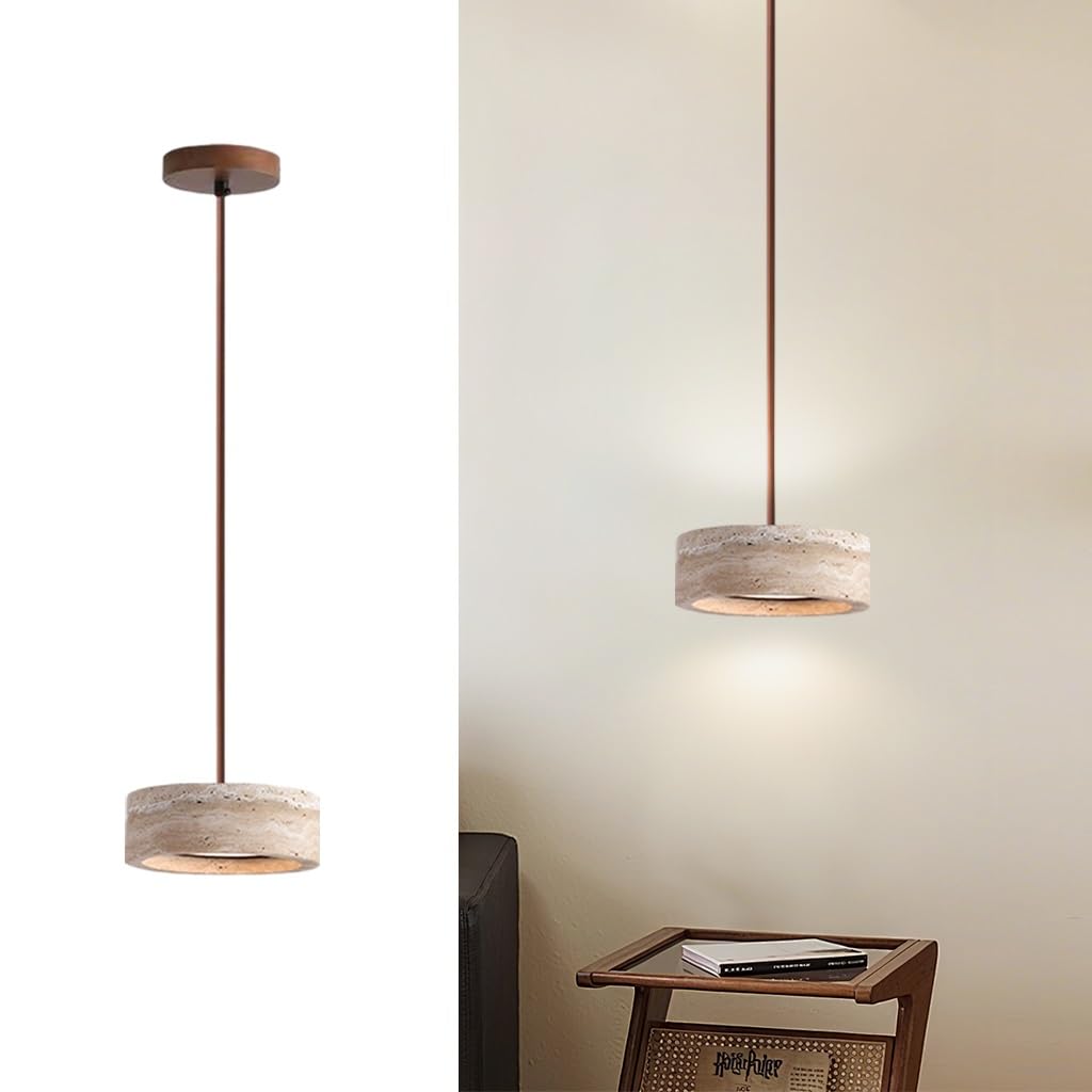 NOCHX WabiSabi LED Yellow Cave Stone Pendant Light 150cm Adjustable Height Indoor Dining Room Chandelier Creative Design Bedroom Kitchen Island Bar Counter Hanging Lights(B Single Head)