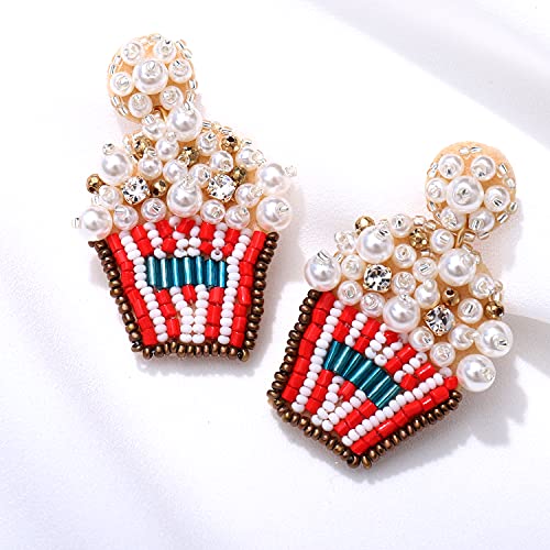  Beaded Drop Earrings For Women Cute Pearl Unicorn Ice Cream Rainbow Umbrella Dangle Earring For Girls Handmade Colorful Bead Earrings #TOP6
