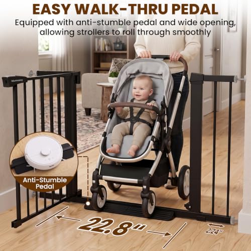 Image of Mumeasy 36 inch Extra Tall Baby Gate for Stairs, 29.7-43 inch Auto Close Dog Gate