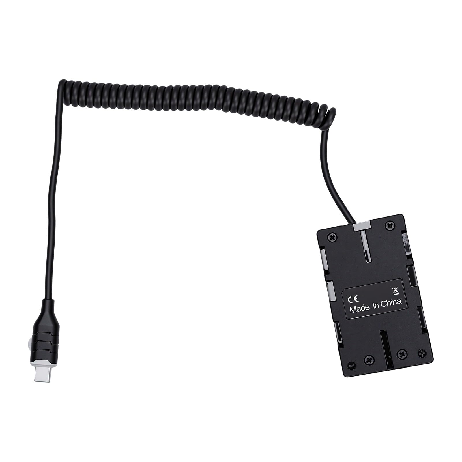 Naroote Cavo di Alimentazione Batteria Fittizia PD Tipo C per Fotocamere Professionali, Adattatore a Spirale Vibrante per Sessioni di Ripresa Prolungate, Materiale ABS, 30-120 Cm