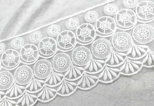Image of Strala Red Color Laces for Dresses, Sarees, Lehenga, Suits, Bags, Decorations, Borders, Crafts and Home Decor,Blouse (3mtr) Design-801 (White)