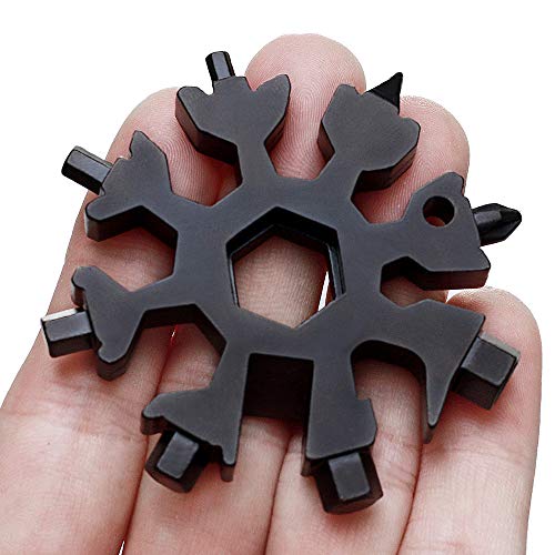 18-In-1 Snowflake Multi-Tool Screwdriver, Stainless Steel 18-1 Multitool Snow Tool (Black) #TOP1