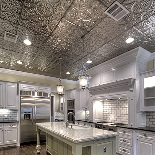 image for American Tin Ceilings [5-Pack Kit Nail-Up Metal Tiles in Pattern #2 Na