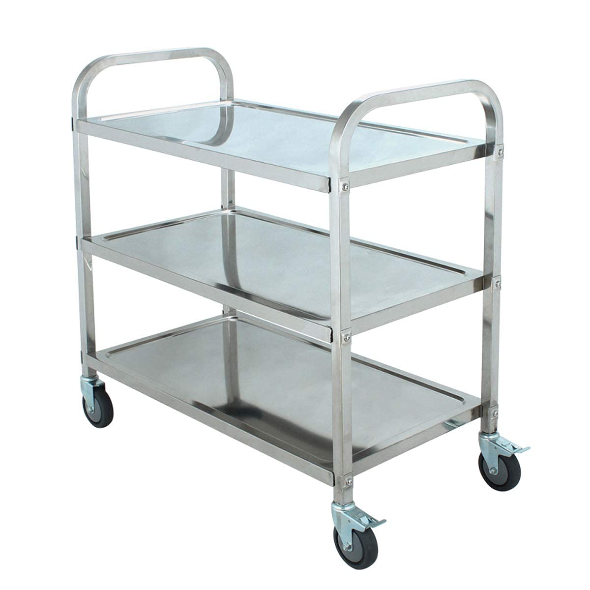 Buy 3 Tier Stainless Steel Utility Cart with Wheels Rolling Cart with