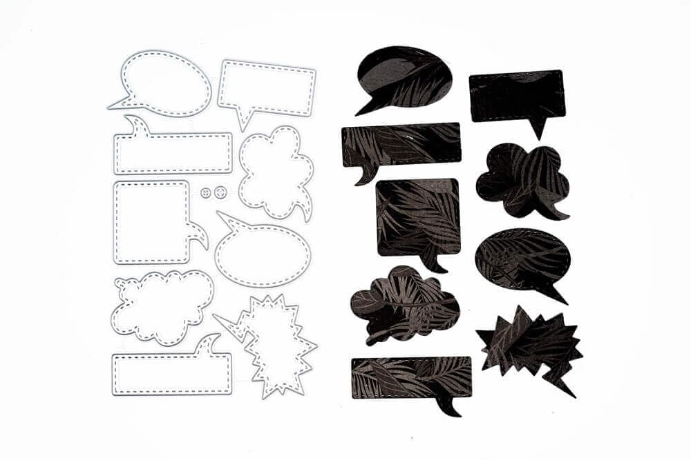 Stanzschablone Set Mit 9 Sprechblasen - Kreativ Schablonen Für Scrapbooking