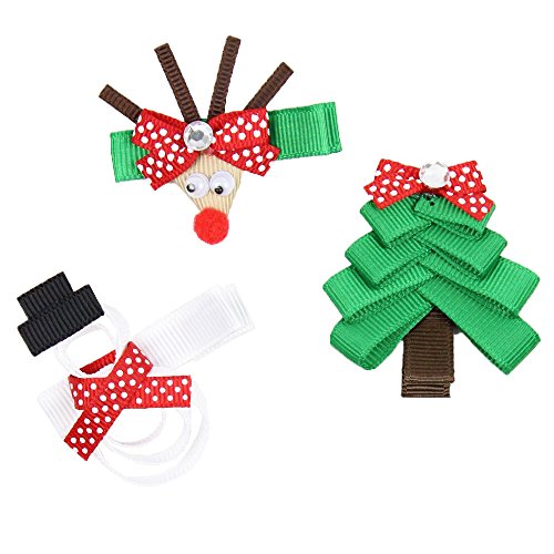 juDanzy Christmas Hair Clippies Bow Clips for Baby and Toddler Girls