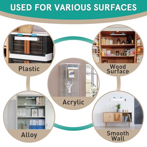 Image of 12 Pcs Under Cabinet Light Magnetic Strip, Replacement Magnetic Strips with Adhesive Backing for Cabinet Lights - Iron Sheet for Cabinet Lighting(7.5cmx2.8cm Not Magnets)