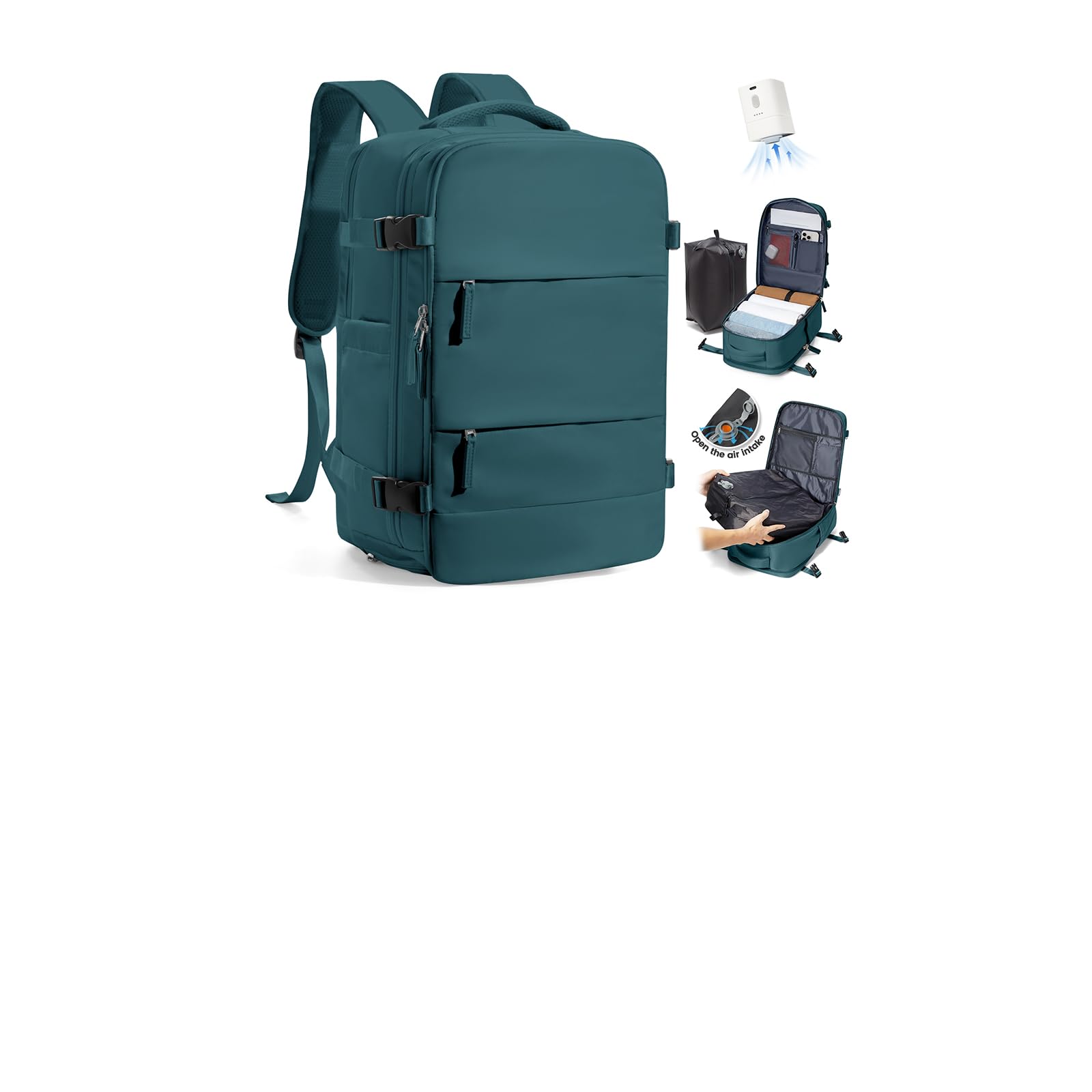 SZLX Zaino Ryanair 40x30x20 Sottovuoto con Pompa Zaino Ryanair 40x20x25 Donna Zaino da Viaggio Wizzair Bagaglio a Mano Uomo per Laptop da 14 Pollici Borse da Cabina 45x36x20 Easyjet con Porta Scarpe