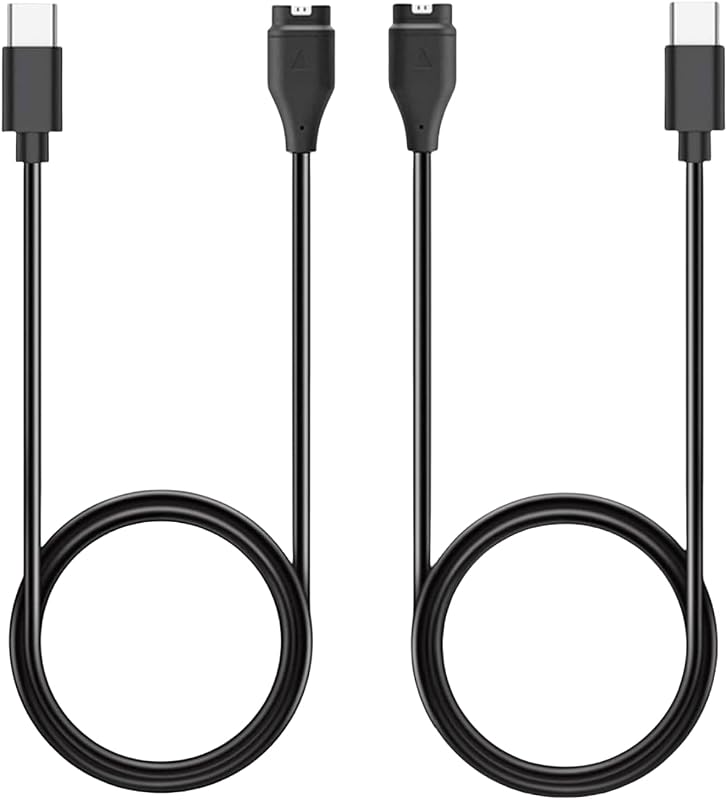 Cable cargador USB-C para repuesto de reloj Garmin, para Fenix, Forerunner, Vivoactive, Instinct, Venu, Tactix, Approach, D2, serie Quatix,(1 m, 2 unidades)