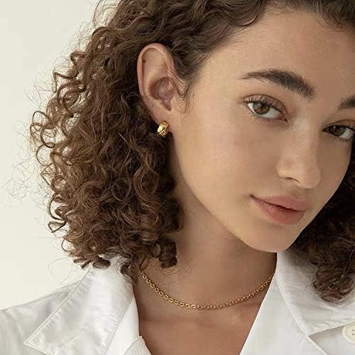 18K Gold Plated Crush Hoop Earrings, Gold Hoops, Women Jewelry, Minimalist Classy Quilted Vintage Huggie Hoops, Women Gift - Image 6