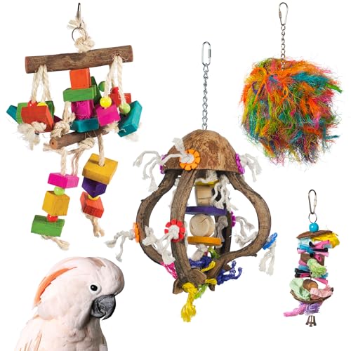 Prevue Pet Products Big Birds and Parrots 4 Piece Toy Bundle