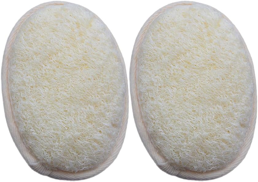 2-Pack Exfoliating Body Scrubber Loofah Sponge,Loofah Sponge Exfoliating Body Scrubber - Natural Luffa & Terry Cloth, Body Scrubbers for Men and Women,Perfect for Bath Spa and Shower