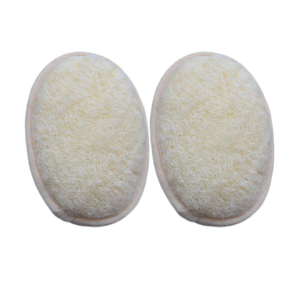 2-Pack Exfoliating Body Scrubber Loofah Sponge,Loofah Sponge Exfoliating Body Scrubber - Natural Luffa & Terry Cloth, Body Scrubbers for Men and Women,Perfect for Bath Spa and Shower