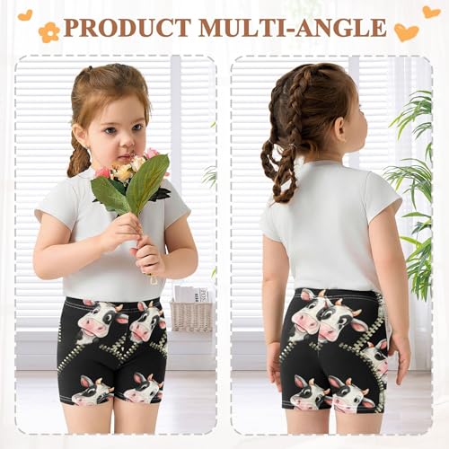 Joisal Cows Behind Open Zipper Toddler Girls Biker Shorts Cotton Under Dress Shorts Print 4t Kids Clothes4