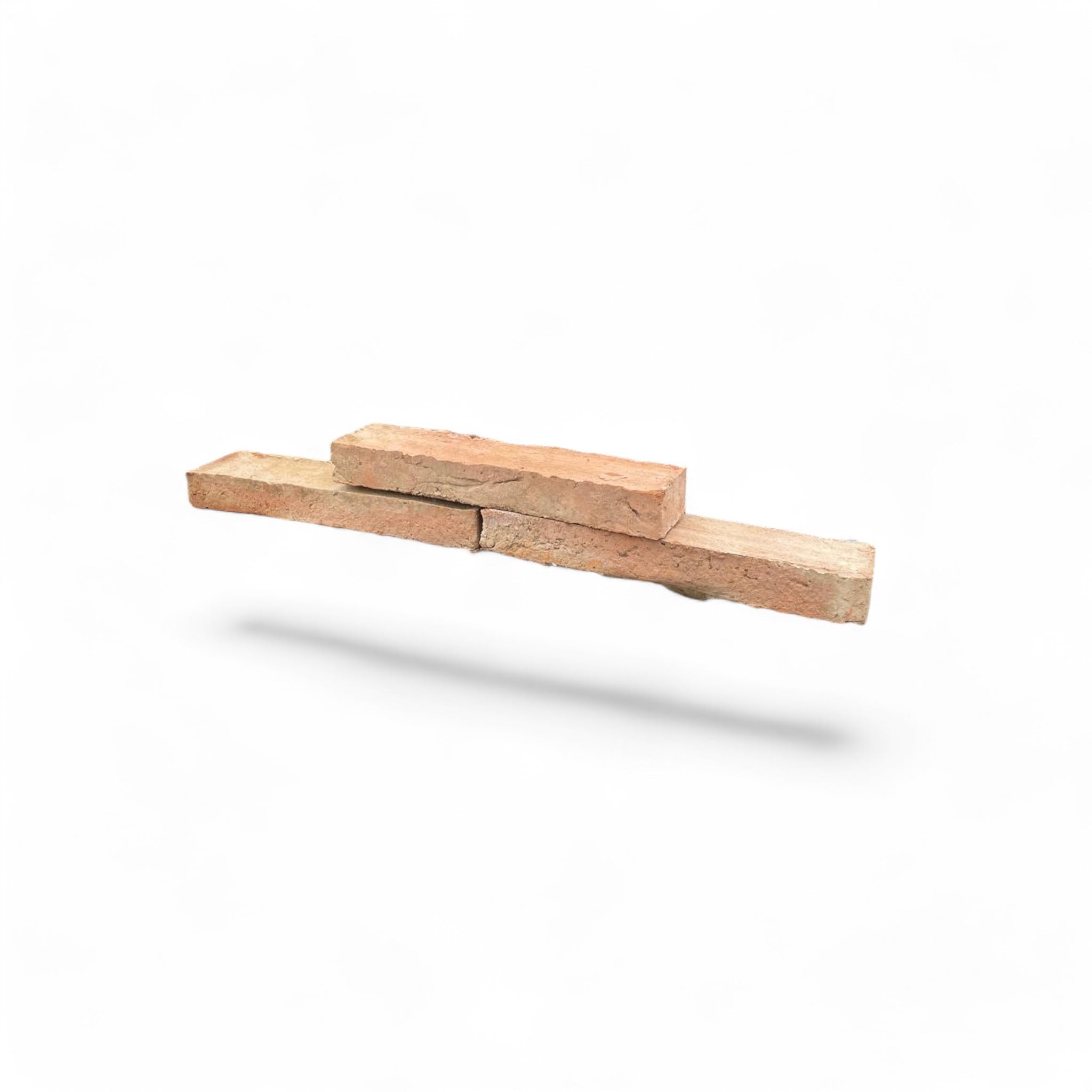 100 piezas de Ladrillo medio rústico de barro, 25 x 5,5 x 3 cm, artesanal y resistente