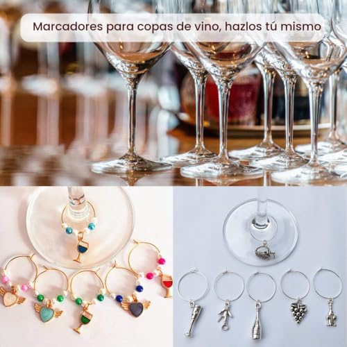 Miniatura 6 de Toaob Aros Para Pendientes 100 Piezas Pendientes De Aro 25 Mm Aros De Alambre Tono Plateado Y Oro Anillos De Abalorios De Copa De Vino Para Hacer Manualidades Diy Favores De Fiesta