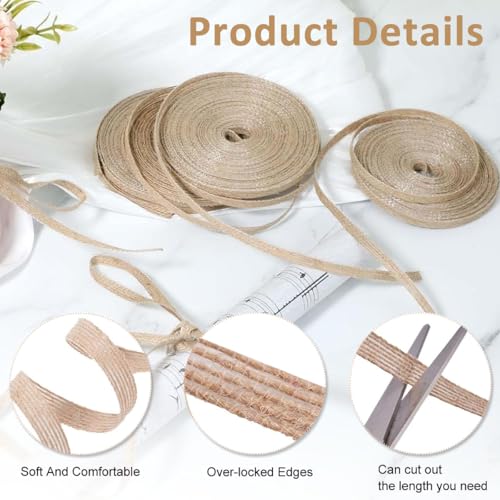 Image of PATPAT 5 Rolls Jute Burlap Ribbon, 3.94 inches Creative Jute Cloth Roll