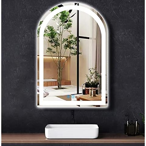 DIDIDADA 32x24 Inch Arch LED Bathroom Mirror Cover