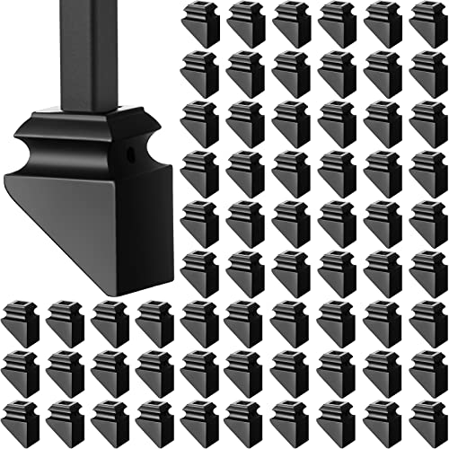 Balustres carrés en fer forgé 1,27 cm noir satiné pour rampe escalier