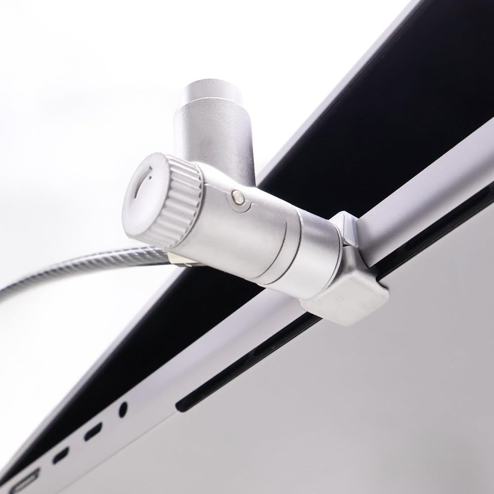 Tipo de llave de bloqueo de seguridad para MacBook Pro, cable de acero de 6 pies, diseño de inserción de ventilación para modelos de 14/16 pulgadas, gris espacial