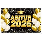 COMOOKA Abi 2026 Deko - Abitur 2026 Banner 180x110cm - Abitur 2026 Geschenke - Abi Dekoration für Abschlussfeiern & Prüfungserfolge (Schwarz)