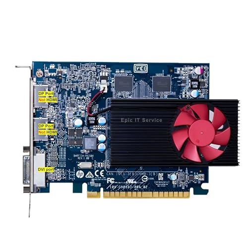 Epic IT Service AMD Radeon R9 350 2GB GDDR5, PCI-E 3.0 x 16, Dual DP (Supports 4K) and DVI, fits Full Size Computer