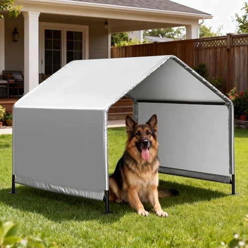 4'x 4'x 3.3' Dog Shade Shelter, Outdoor Dog Tent Dog House Canopy...