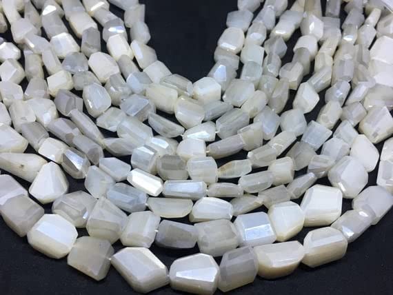 Perles de lune blanches en fil de 31cm pour atelier de création de bijoux bohèmes chic