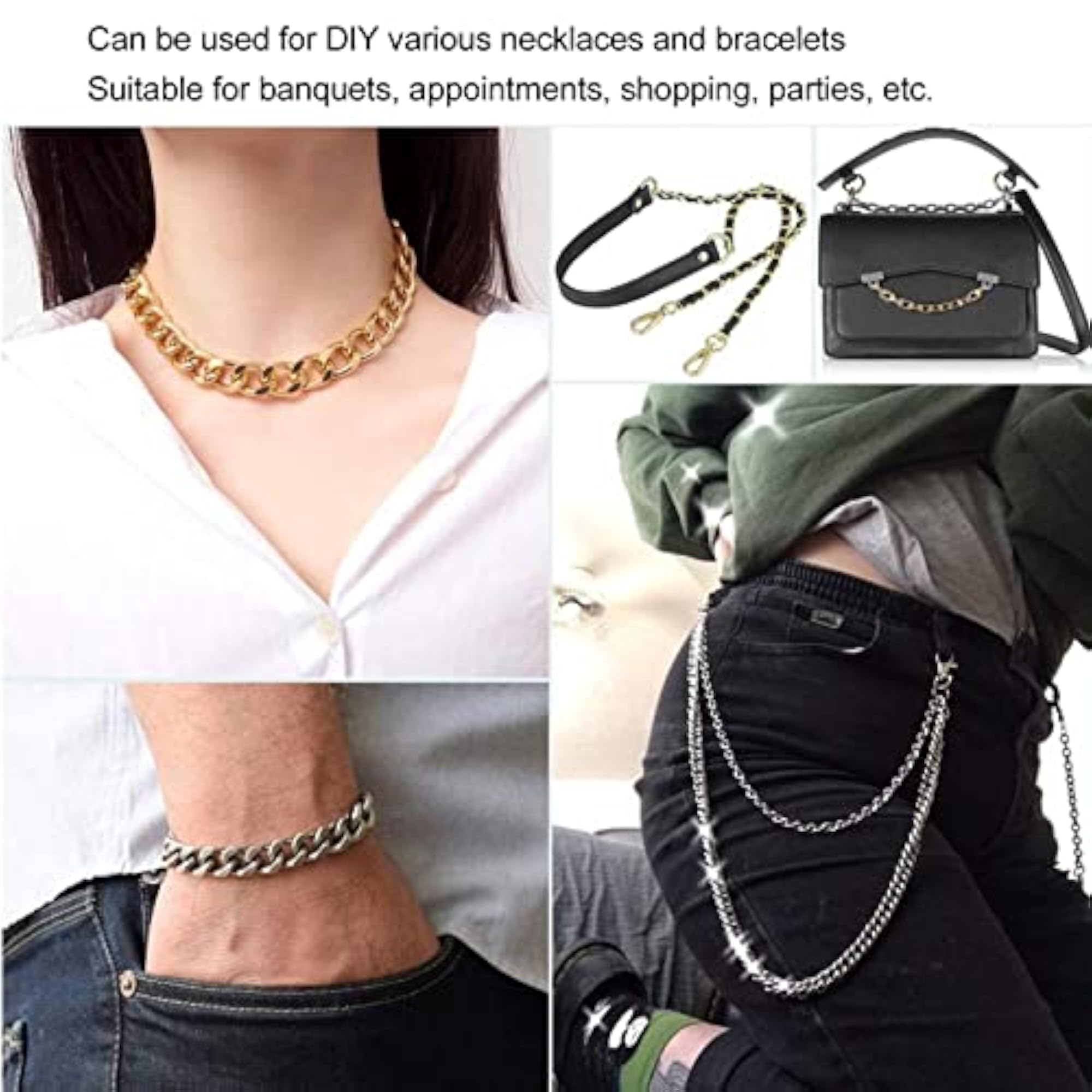 Aluminum Curb Chain Bracelet Necklace Jewelry Making