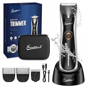 Elektrischer Körperhaartrimmer, Leistengegend, Balls Ei & Schamhaartrimmer, Intimrasierer, Professioneller Bodygroom, IPX7 Wasserdicht, Nass/Trockengebrauch, mit LED-Licht & Austauschbarer Messerkopf