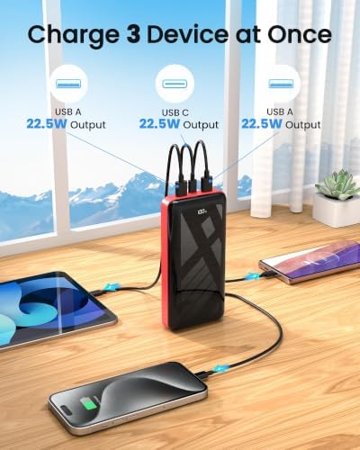 LOOPEAK Power Bank 50000mAh 22.5W Fast Charging Portable Charger, USB C Quick Charge with 3 Outputs&2 Inputs, LED Display, High Capacity External Cell Phone Battery Pack for iPhone, iPad, Android - 5