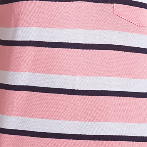 Image of COLOR PLUS Men's Striped Tailored Fit T-Shirt (CMKT14604-R4 Medium Red