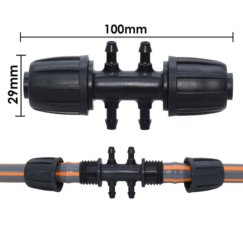 16 Mm Auf 4/7 Mm Schlauchverbinder, for Gartenblumen-Bewässerungs-Wasseradapter 6-Wege-PE-Schlauch Auf 1/4 Zoll Mikro-Schlauchverbinder (Color : A-50pcs)